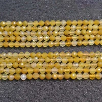 2 4mm natural faced yellow opal faceted round stone beads for diy necklace bracelet jewelry making 15