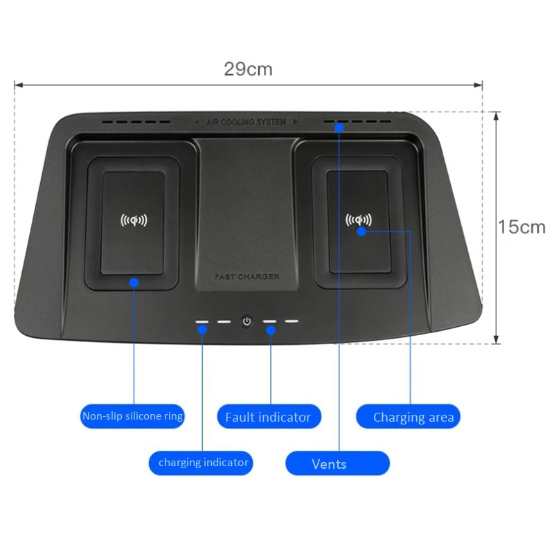 car qi wireless charger for toyota highlander 2015 2019 wireless phone charger charging plate accessories free global shipping