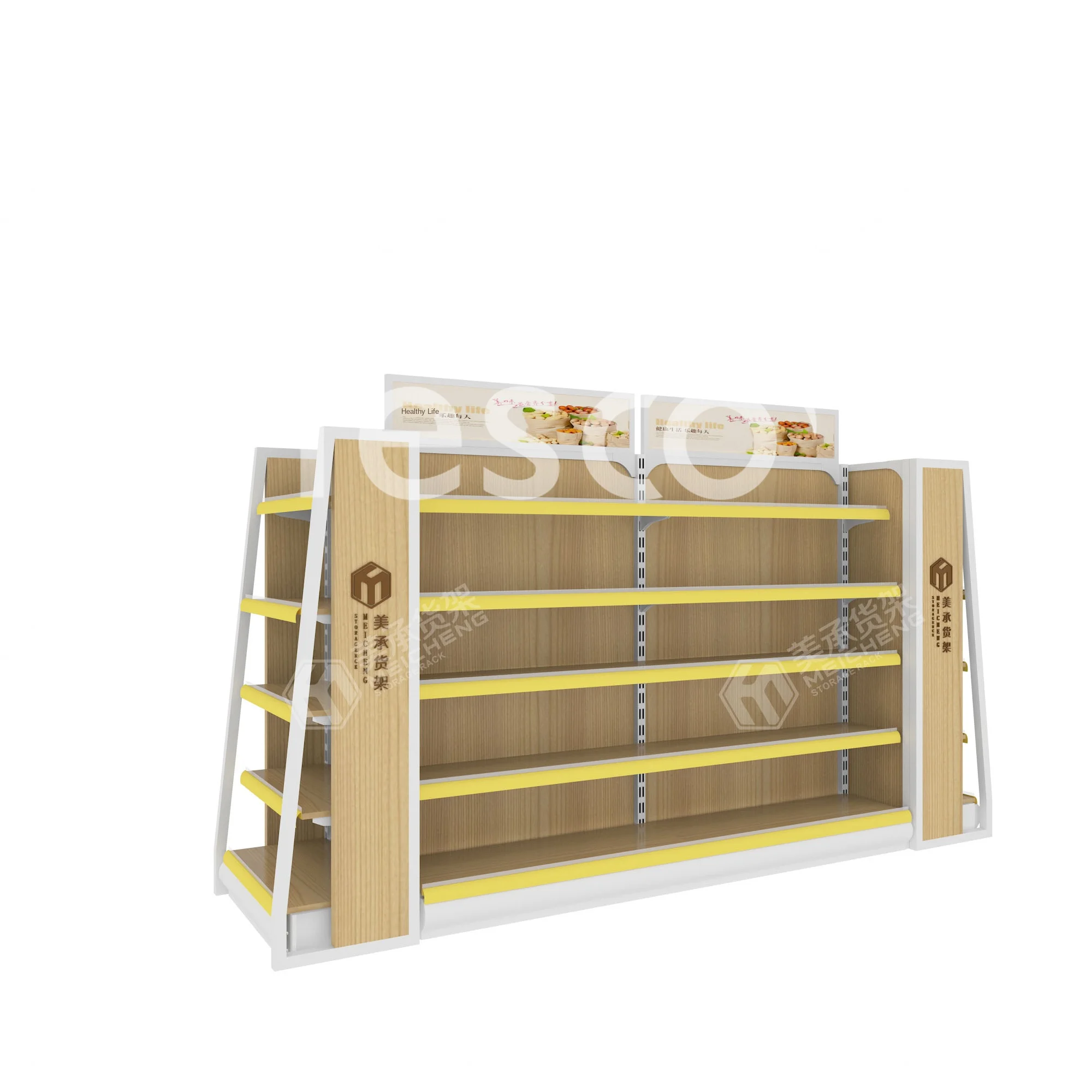 

Designed supermarket shelf environmental shelf hot selling wooden shelf display stand rack store shelf