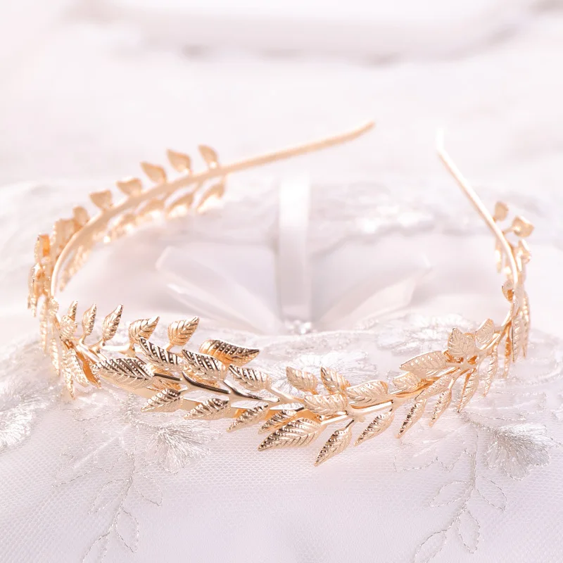 

Lady Golden Crystal Leaf Style Hair Band Wedding Hair Accessory for Anniversary Party Banquet LXH