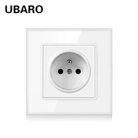 ubaro french standard 8686mm ac110 250v 16a tempered crystal glass panel electrical socket wall plug power outlet usb 5v 2100ma