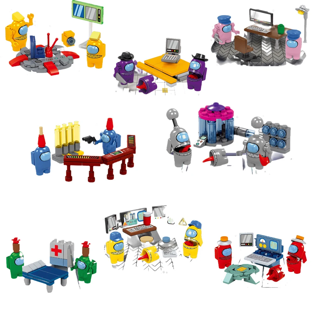 

2 Types Amongs Game Star Space Alien DIY Build Blocks Cute Briks TOY for Child Christmas GIFT