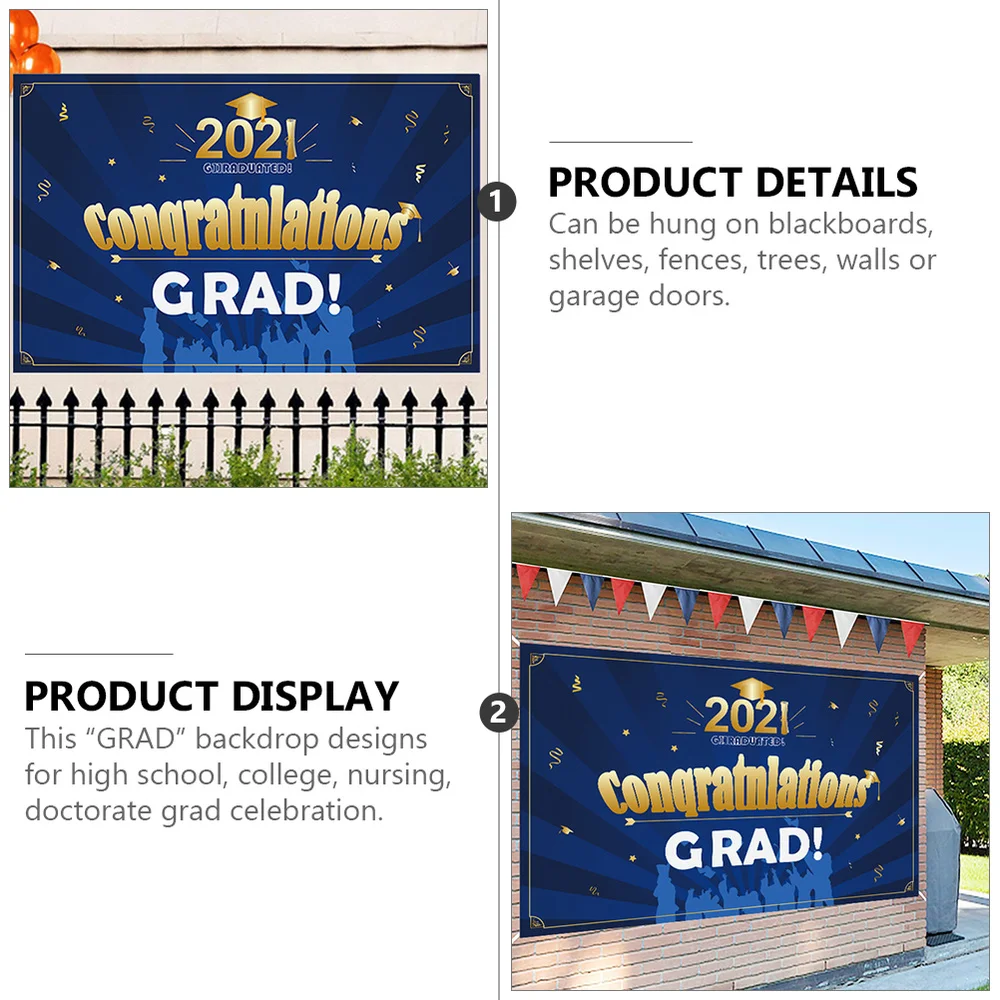 

Graduation Party Banner Hanging Decoration Indoor Outdoor Party Congrats Banner