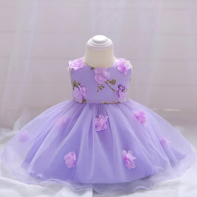 

2021 Newborn Clothes Christening Dress For Baby Girl Party And Wedding Flower Dresses Girl Baby 1 Year Birthday Princess Dress