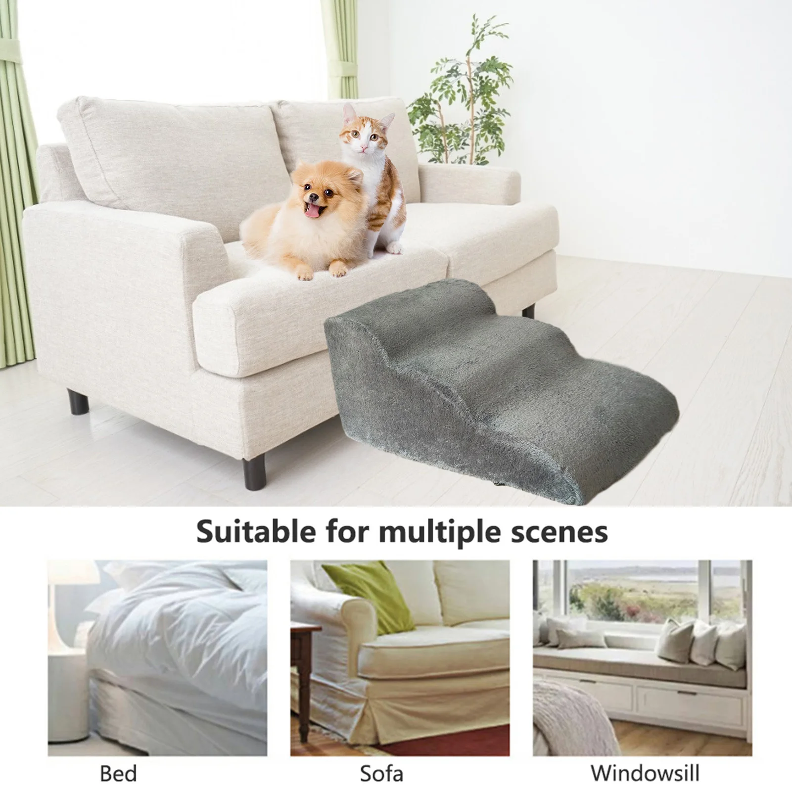 

Pet Dog Stairs 3 Steps Stairs Ladder For Pet Dog House Anti-slip Removable Dogs Bed Stairs Sponge Steps Cat Stairs Pet Supplies