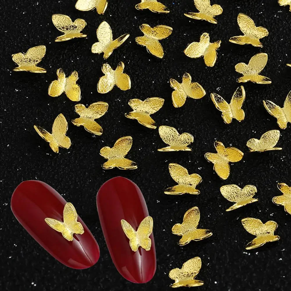 

100Pcs/Pack Butterfly Shape 3D Nail Decorations Fingertip Art Manicure Ornament Butterfly Shape 3D Nail Decor DIY Nail Sticker