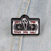yq397 horror mask man enamel pin vintage brooch cartoon icons badge for bags pants tops decorative pin jewelry cool stuff gift