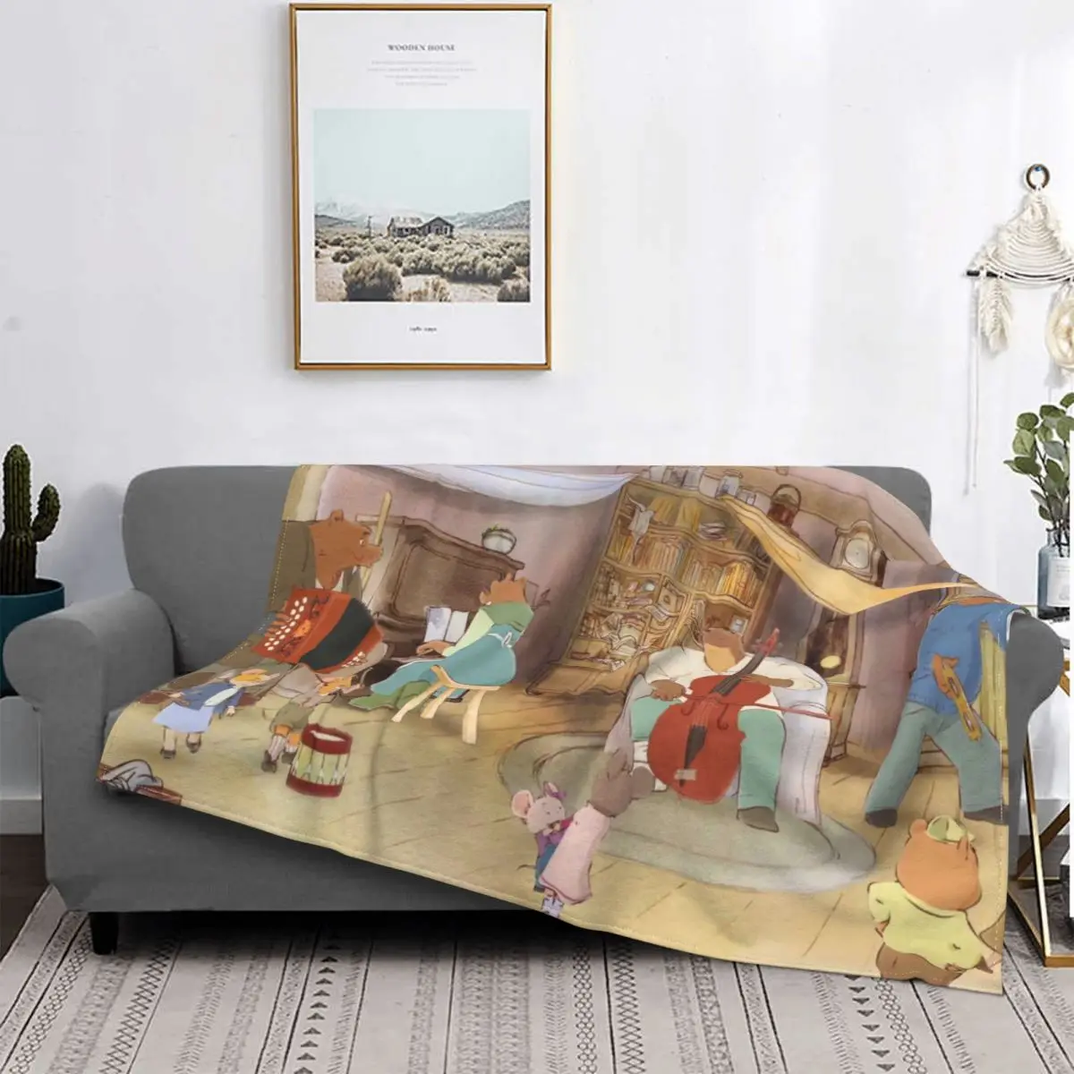 

Ernest and Celestine Lagos Animated Film Blankets Coral Fleece Plush Decoration Bedroom Bedding Couch Bedspread