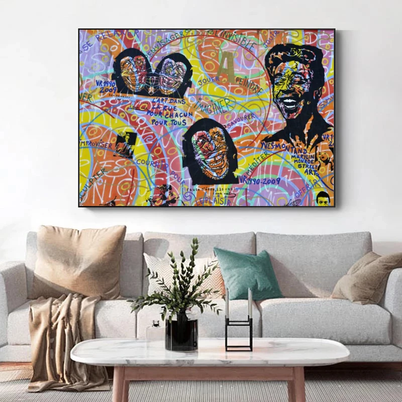 

Modern Wall Art Decor Graffiti Art Canvas Painting Cuadros Wall Art Posters Prints Wall Pictures For Living Room Decoration