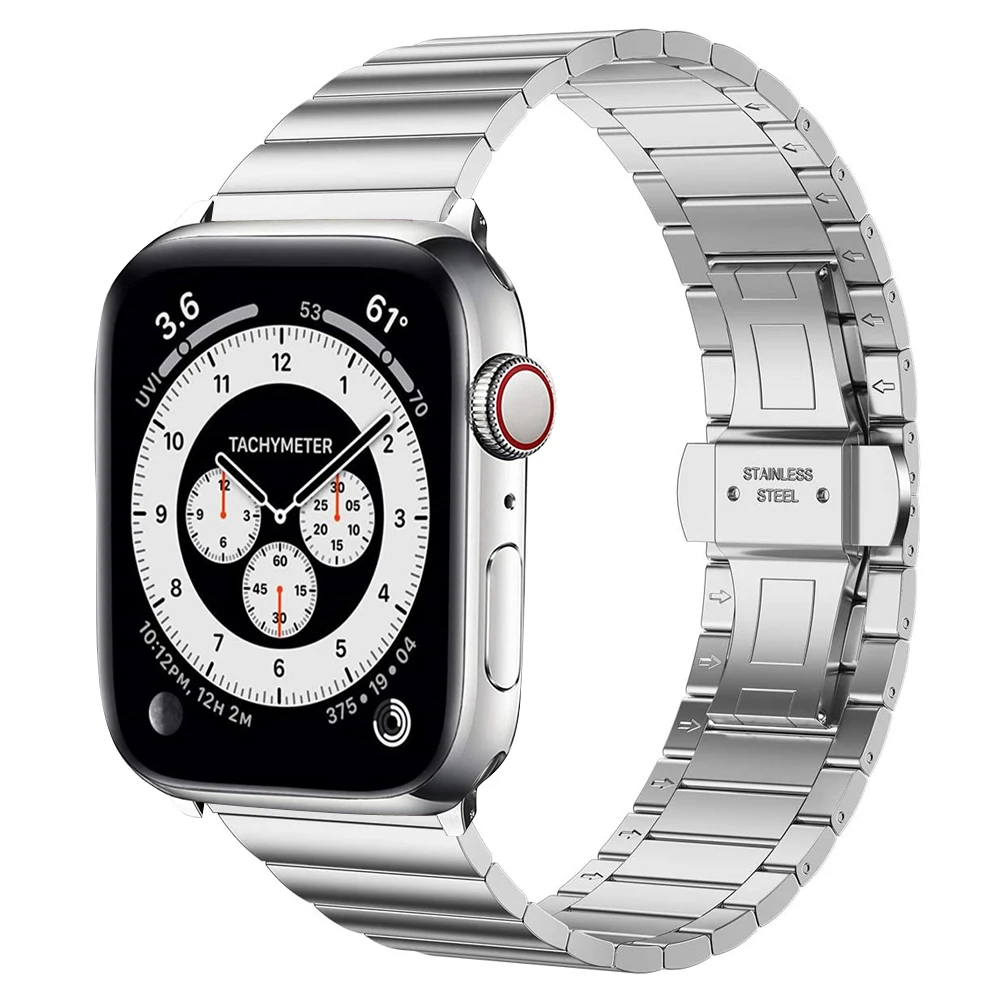 

For Apple Watch Se 44mm 40mm Band Stainless Steel Strap Iwatch 6 5 4 3 42mm 38mm Bands For Apple Watch Bracelet Women Men Correa