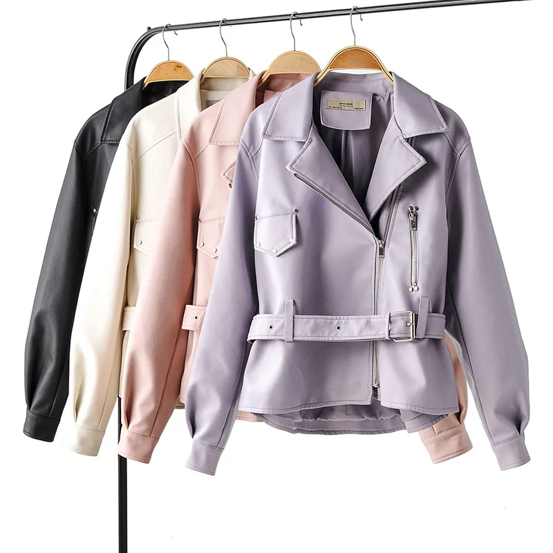 Forextolux 2020 Осенняя Асимметричная Женская яркая короткая куртка из искусственной