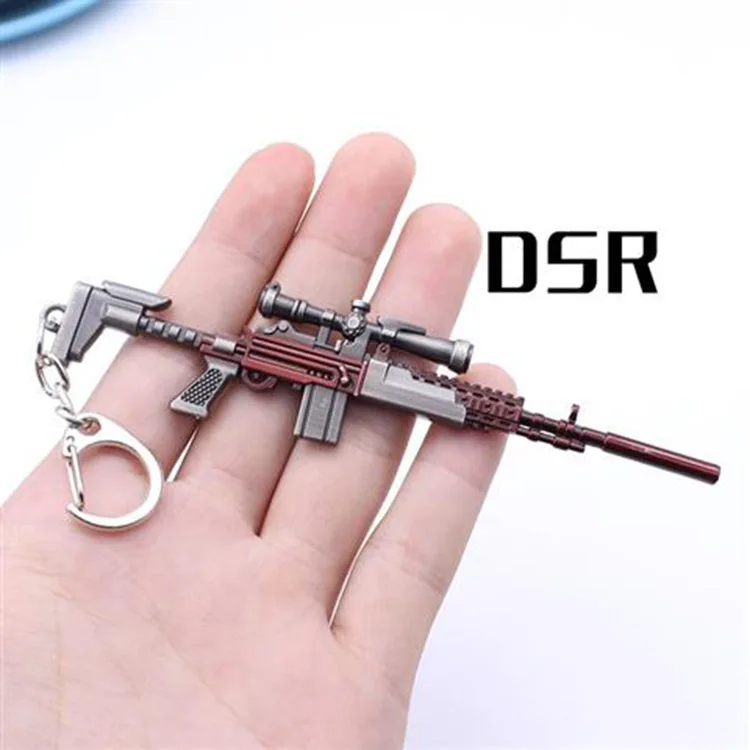 2020 PUBG Jedi Survival 98K gun брелок кольцо подвеска AWM Модель M249 пистолет форма Ешьте курицу
