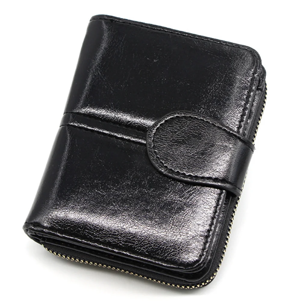 Fashion Women's Wallet PU Leather Zipper Solid Color Short Wallets for Women 2021 Luxury Designer Multi-card 2 Fold Card Holder | Багаж и