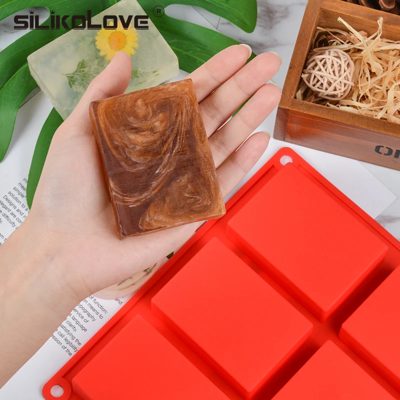 Силиконовая форма SILIKOLOVE для мыла 6 ячеек 3D Прямоугольная сделай сам ручной