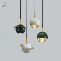 Modern Marble Ball LED Pendant Lamps Nordic Simple Dining Room Bar Bedside Kitchen Hanging Light Home Decor Hanglamp Luminaire