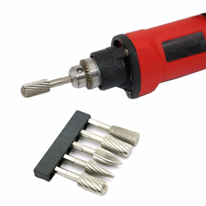 1/4 Inch(6.35Mm)Carbide Burrs Rotary File 5Pcs Rasp Cutter Files Shank Tool Power Tools Woodworking Chisel Shaped Ro | Инструменты