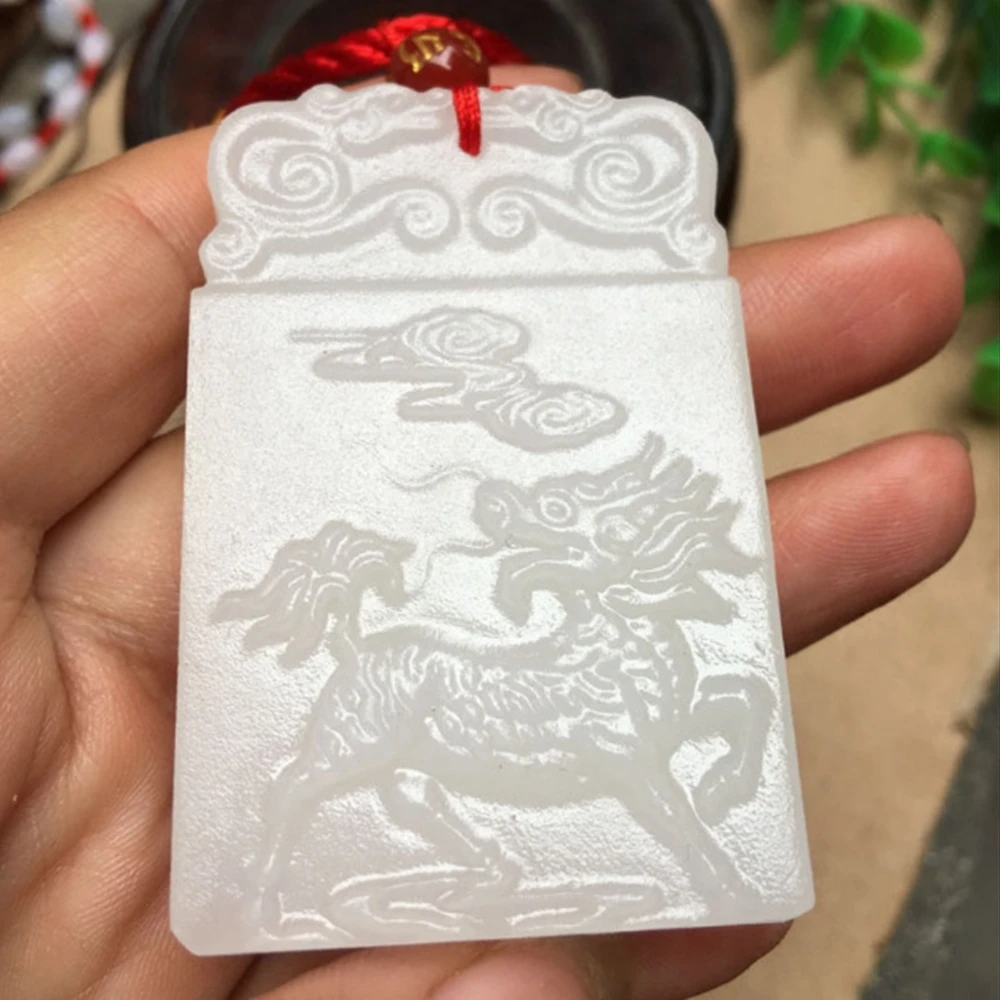 Высокое качество уникальный натуральный белый нефрит резной Будда дракон феникс