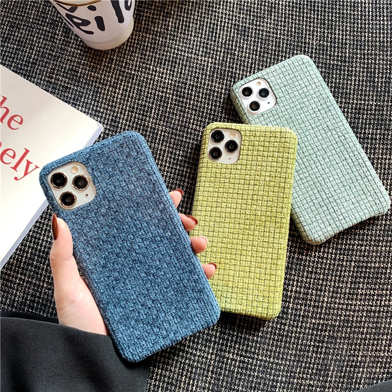 

Silicone phone case for iPhone 13 12 11 Pro Xs Max Solid Color Suede Cloth Case For iPhone 11 Pro Max XS 12 Pro Mini X XR 6 6S