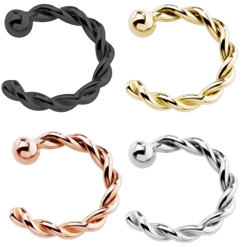 4 цвета хирургическая сталь титановый сплав поддельное кольцо для носа