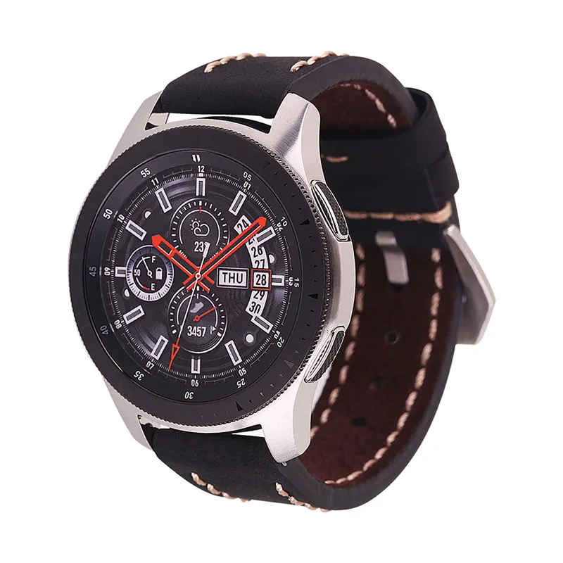 UTHAI ремешок для часов из натуральной кожи 20 мм 22 24 Samsung Galaxy Watch 42 46 S2/3 Sport Amazfit
