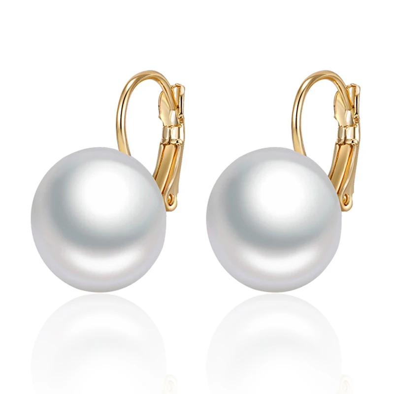 Простые серьги из белого и красного жемчуга серьги-капли золотого серебряного