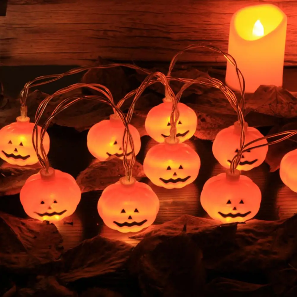 

Halloween LED Lights Portable Cute 2.5M 20 LED Pumpkin Lantern String Light for Holiday Halloween Party Decoration