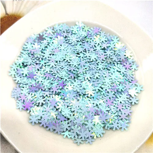 Light blue 10g Ультра-тонкий 5 мм Снежинка блестки сверкающая 3D блестка для ногтей Paillette Eo-Friendly PET свободные блестки для украшения ногтей 10 г - Цвет: Light blue 10g