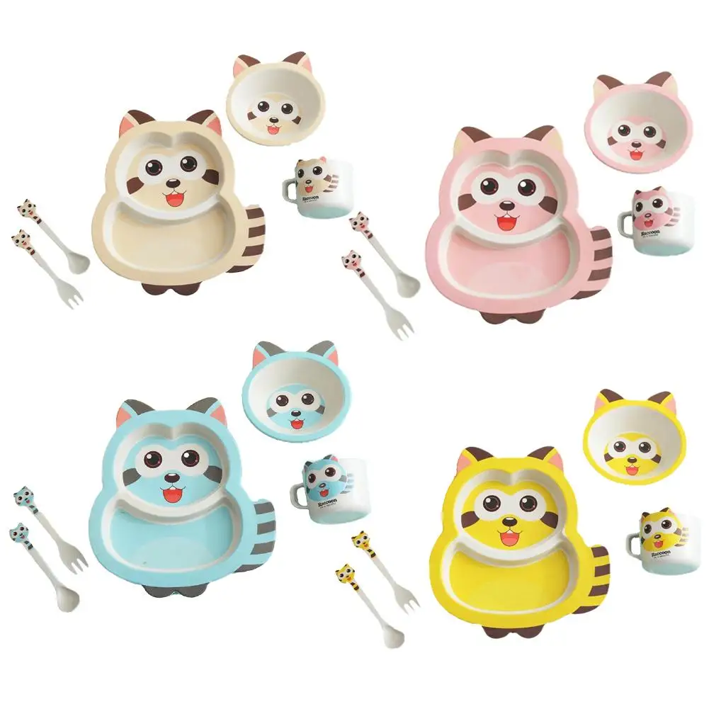 5 шт. набор детской посуды детская чаша и тарелка креативный мультфильм Трубная