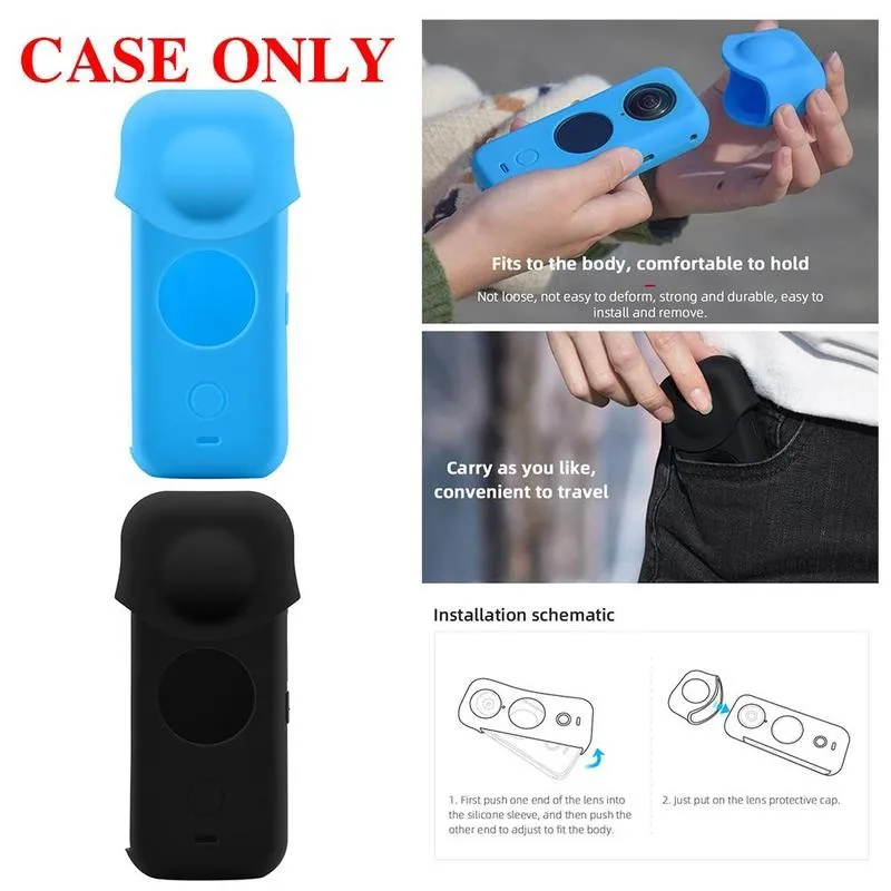 

1set Silicone Protective Cover For Insta360 ONE X2 Lens Screen Protector Scratchproof Camera Case