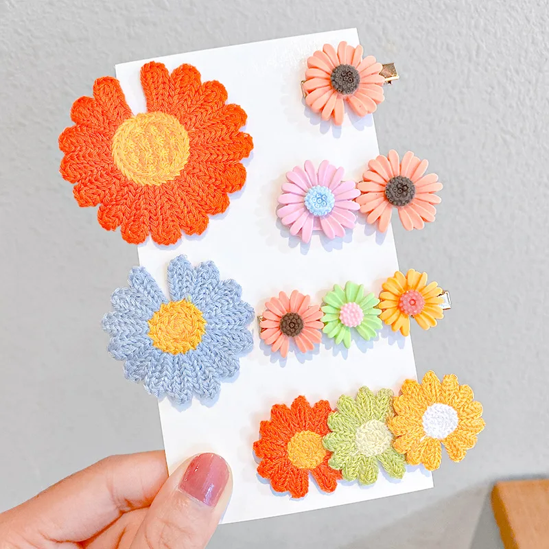 

6pcs Simple Flower Hair Clip Lovely Cute Girls Hairpins Festival Spring Festival Floral Headwear Hair Accessories