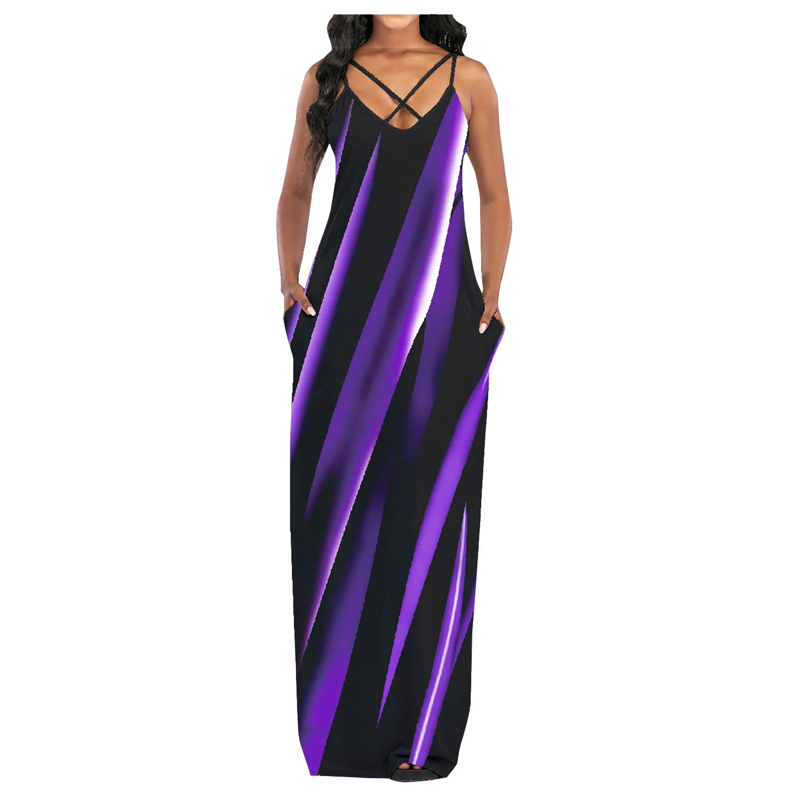 

Magic Print Dress Bluzki Damskie Letnie Women Printed Sleeveless Tank Top Maxi Dress Casual Sundress Beach Long Dress