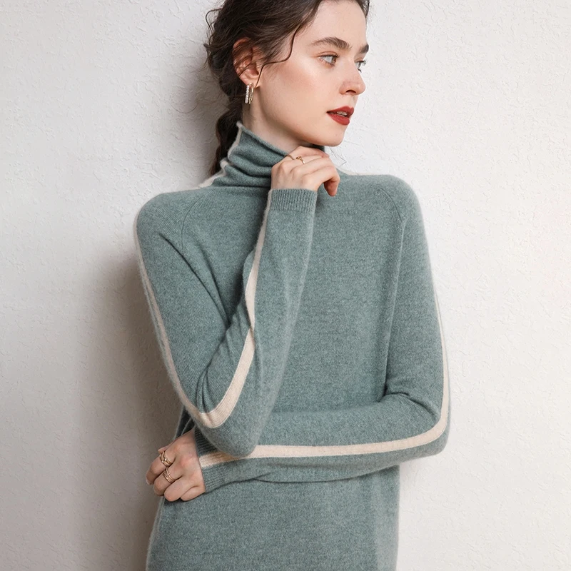 

Top Grade Best Sweaters Wemen Clothes 100% Pure Cashmere Knitting Jumpers 2020 Winter New Turtleneck Female Pullovers