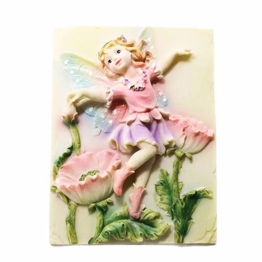 

LXYY New Flower Fairy Gypsum Aromatherapy Silicone Molds Flower Dancing Girl Fondant Chocolate Cake Decoration Baking Moulds