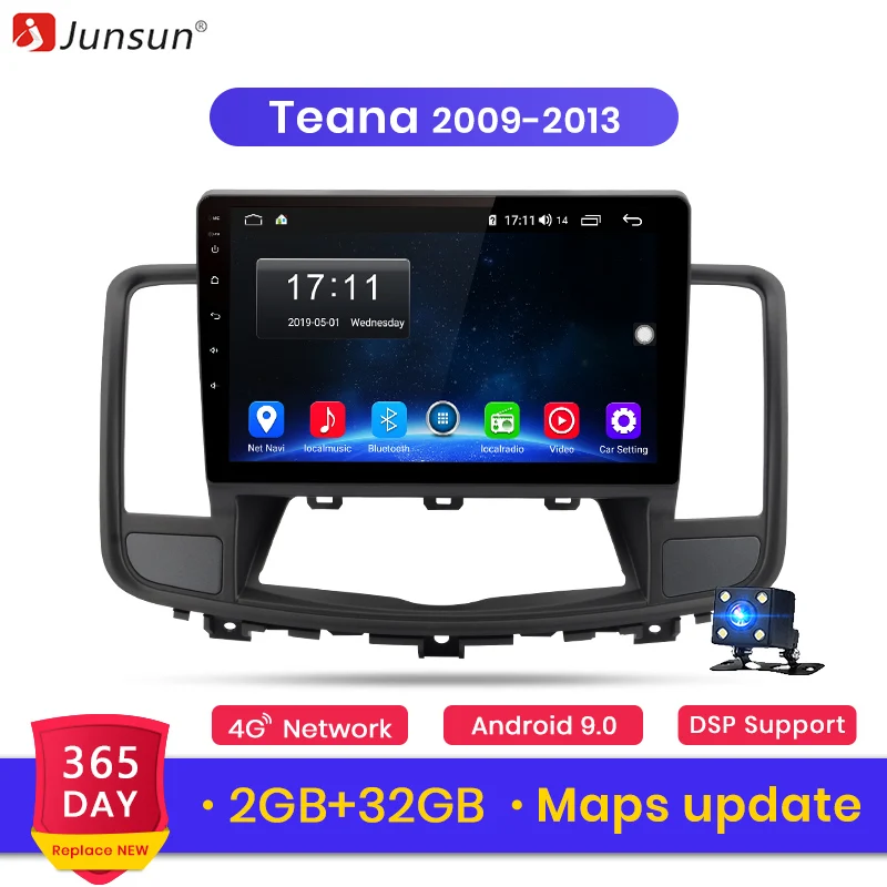 Junsun V1 Android 9 0 2G + 3 DSP автомобильный Радио Мультимедиа Видео плеер для Nissan Teana j32 2009 2013