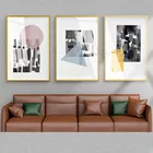 Абстрактная Геометрическая Современная Настенная живопись на холсте скандинавские плакаты и принты скандинавские настенные картины для декора гостиной
