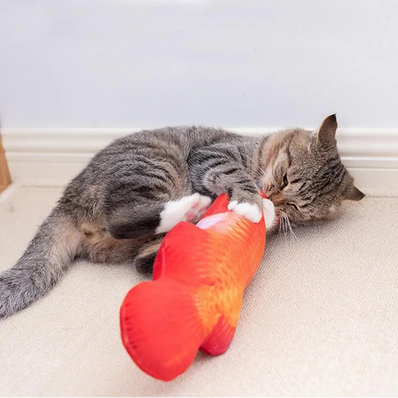 30cm Electric Beating Plush Simulation Arowana Pet Cats Toy Artificial Fish 1 | Дом и сад
