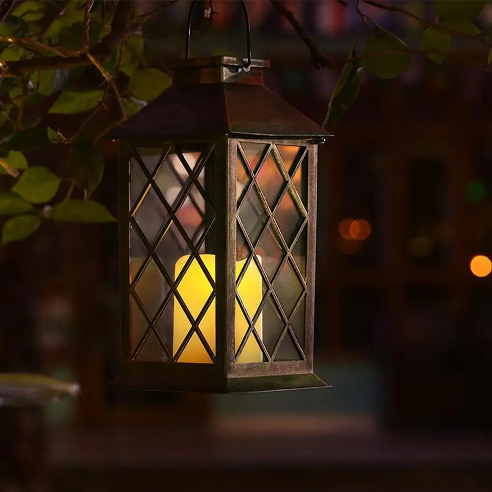 

Creative Retro Courtyard Garden Landscape Decoration LED Electronic Candle Lantern Outdoor Solar Palace Lantern