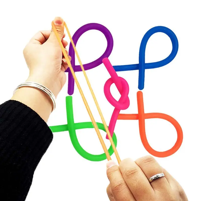 

25/50pcs Pack TPR Elastic Noodle Rope Vent Toy Abreaction Stretch String