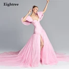 Новинка, бальные платья светло-розового цвета с Боковым Разрезом, платья для выпускного вечера с открытыми плечами, милое платье-русалка, вечернее платье для торжественной вечеринки, платья