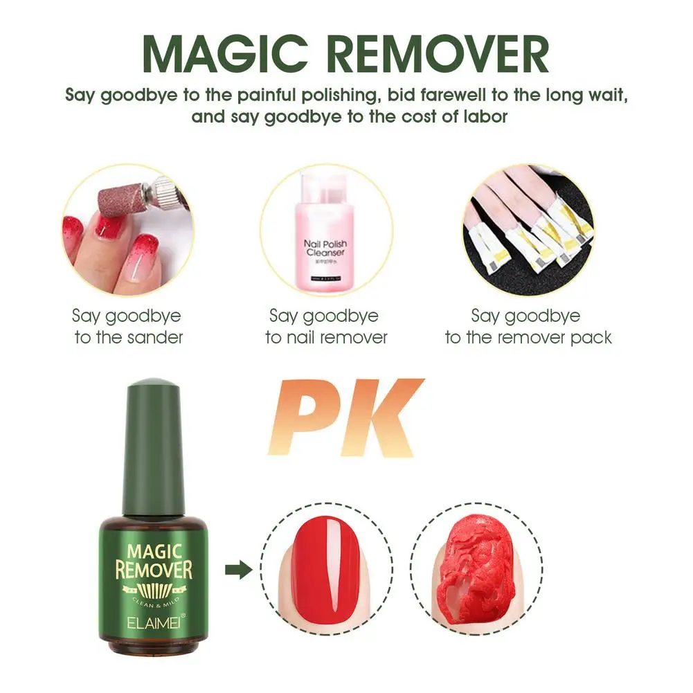 

Magic Remover Gel Nail Polish Remover Within 3-5 MINS Peel Off Top Coat Without Soak Off WaterSafe Gel Nail Polish Remover