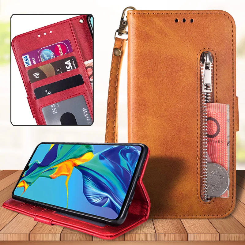 

For Xiaomi Redmi Note 10 Pro 9S 10S Luxury Zipper Card Wallet Bag Flip Leather Case Stand Lanyard Phone Protective Cover