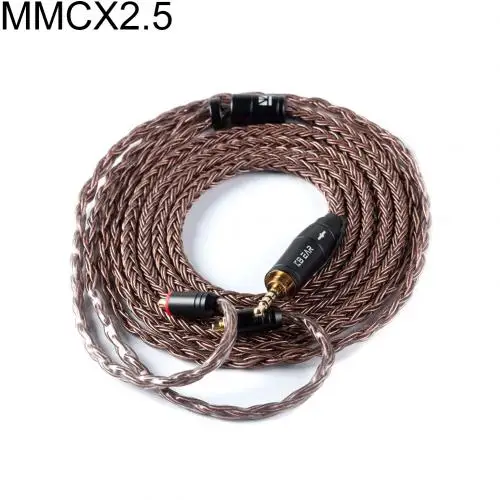 MMCX 2 5 Прочный 16 Core посеребренный кабель 2,5/3,5/4,4 мм сбалансированный кабель для обновления наушников с MMCX/2Pin для плотным верхним ворсом KZ ZSN ZS10 PRO AS12 ОСО - Цвет: MMCX 2 5