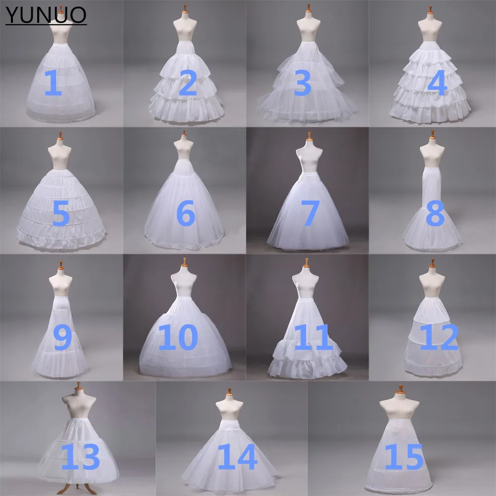 

YUNUO White Wedding Accessories Ball Gown Layered Tulle Petticoat Crinoline Bridal jupon Underskirt Waist Adjustable