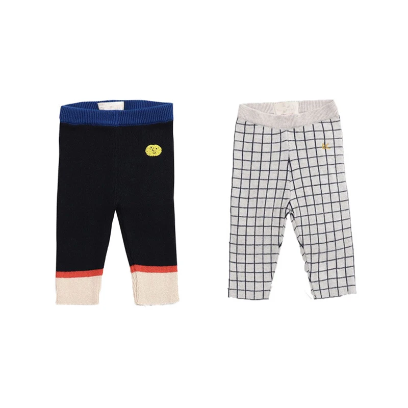 

Kids Knit Pants 2021 New Winter Autumn BC Brand Boys Girls Cute Plaid Trousers Baby Toddler Cotton Pants