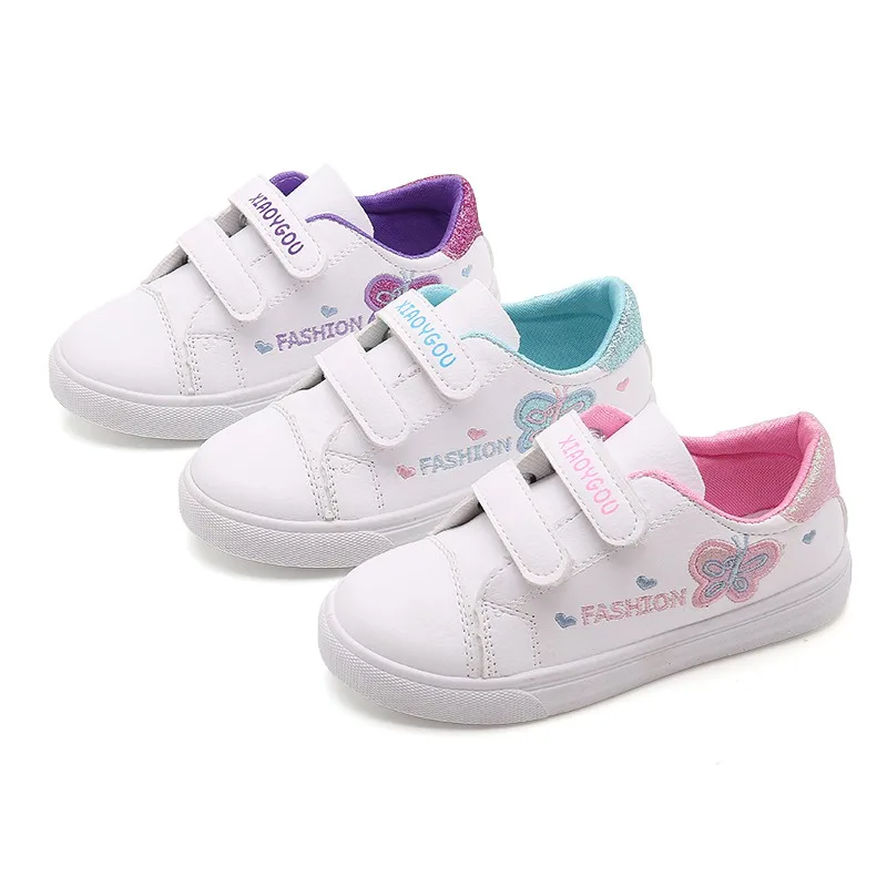 

New White Baby Girls Butterfly Letter Pattern Anti-Slip Shoes Sneakers Soft Soled Walking Shoes First Walkers 1