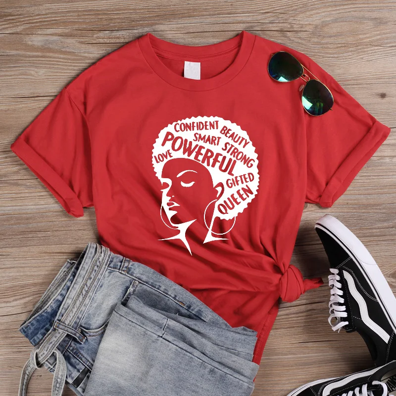 ONSEME Afro Lady Graphic футболки Женская Феминистская футболка Девушка сила королева лето черный розовый Женская футболка Эстетическая одежда Q-882