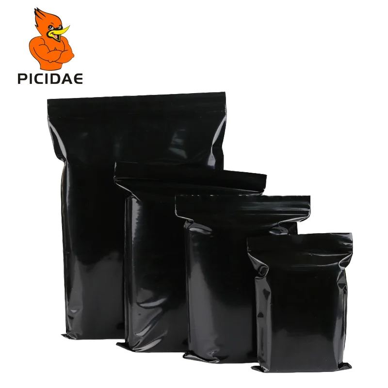 Черный Непрозрачный Маскировка Zip Lock Ручка Пластиковая Упаковка Мешок