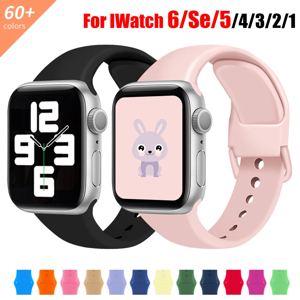 

Soft Silicone Band for Apple Watch Se 6 5 4 Series 40MM 44MM Smart Watchband Strap to Iwatch 3 21 38MM 42MM Bracelet Accessories