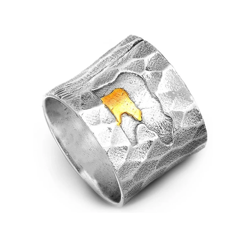 Ювелирные изделия ty в стиле ретро двухцветное кольцо с коричневым медведем