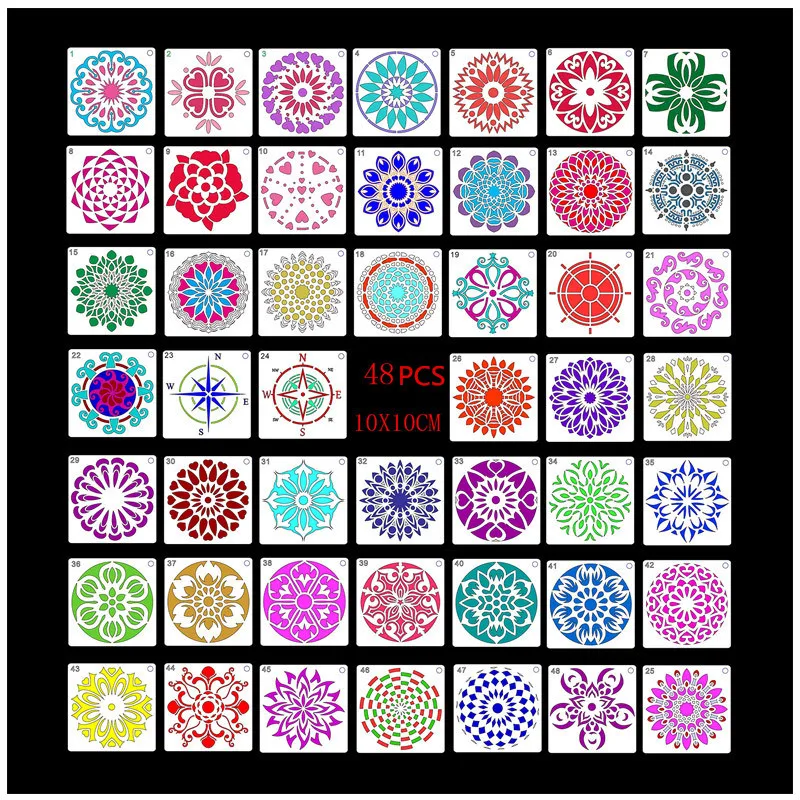 

1 Set Mandala Stencils Wall Stencil Painting DIY Home Decoration Drawing Laser Cut Template For Wood Tiles Fabric